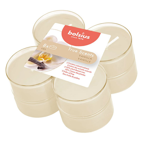 Bolsius Geurtheelichten | Bolsius | Vanilla | 8 stuks (True Scents, Plantaardige wax, 8 branduren) 101925221875 K150303465 - 1
