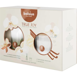 Bolsius Giftset True Joy Vanilla Delight | Geurkaars & Geurstokjes 101993007175 K150303273 - 2