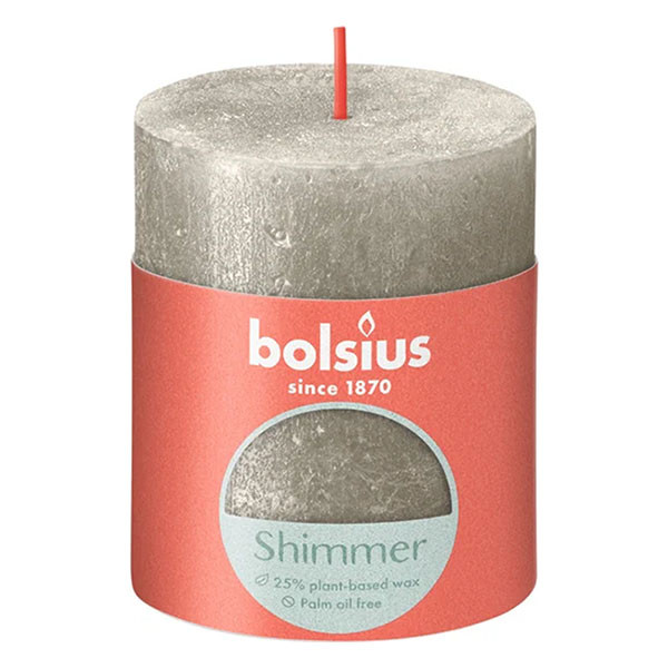 Bolsius Stompkaars | Bolsius | Champagne | 8 x Ø 6.8 cm | 4 stuks (Rustiek, Shimmer) 103667637007 K150303439 - 2