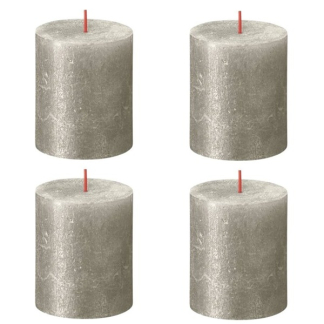 Bolsius Stompkaars | Bolsius | Champagne | 8 x Ø 6.8 cm | 4 stuks (Rustiek, Shimmer) 103667637007 K150303439