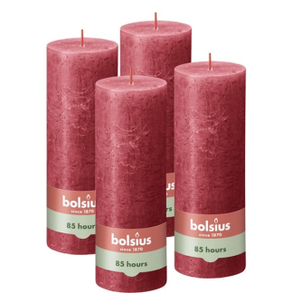 Bolsius Stompkaars | Bolsius | Delicate Red | 19 x Ø 6.8 cm | 4 stuks (Rustiek) 103668850341 K150303437 - 1