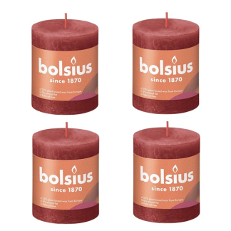 Bolsius Stompkaars | Bolsius | Delicate Red | 8 x Ø 6.8 cm | 4 stuks (Rustiek) 103668780341 K150303429