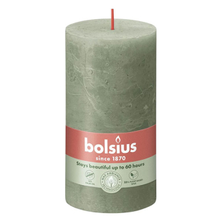 Bolsius Stompkaars | Bolsius | Fresh Olive | 13 x Ø 6.8 cm | 4 stuks (Rustiek) 103668790370 K150303434 - 2