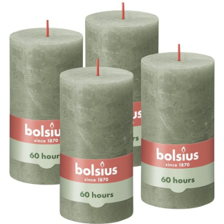 Bolsius Stompkaars | Bolsius | Fresh Olive | 13 x Ø 6.8 cm | 4 stuks (Rustiek) 103668790370 K150303434 - 1