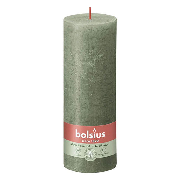 Bolsius Stompkaars | Bolsius | Fresh Olive | 19 x Ø 6.8 cm | 4 stuks (Rustiek) 103668850370 K150303438 - 2