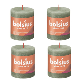 Bolsius Stompkaars | Bolsius | Fresh Olive | 8 x Ø 6.8 cm | 4 stuks (Rustiek) 103668780370 K150303430 - 1