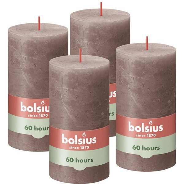 Bolsius Stompkaars | Bolsius | Rustic Taupe | 13 x Ø 6.8 cm | 4 stuks (Rustiek) 103668790324 K150303432 - 1