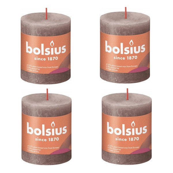 Bolsius Stompkaars | Bolsius | Rustic Taupe | 8 x Ø 6.8 cm | 4 stuks (Rustiek) 103668780324 K150303428 - 1