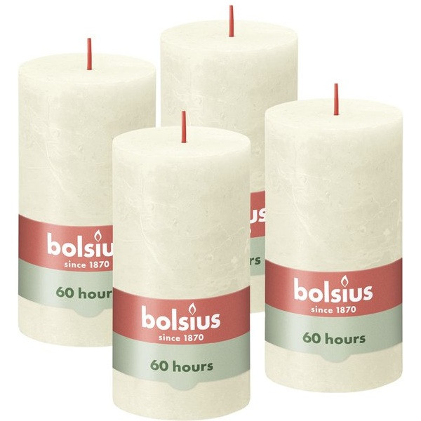 Bolsius Stompkaars | Bolsius | Soft Pearl | 13 x Ø 6.8 cm | 4 stuks (Rustiek) 103668790305 K150303431 - 1