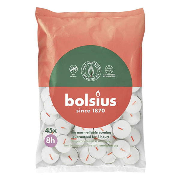 Bolsius Waxinelichtjes | Bolsius | 45 stuks (Paraffine, 8 branduren) 103630517400 K150303446 - 1