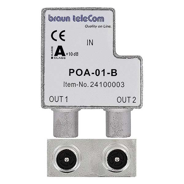 Braun Telecom Coax splitter - Braun telecom (Vrouwelijk naar 2x mannelijk) 99900901 POA-01-B K030408007 - 2