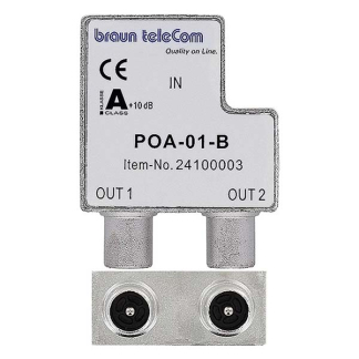 Braun Telecom Coax splitter - Braun telecom (Vrouwelijk naar 2x mannelijk) 99900901 POA-01-B K030408007 - 2