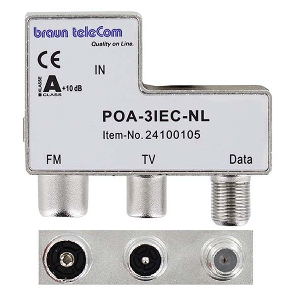 Braun Telecom KabelKeur Coax splitter - Braun Telecom (FM/TV/Internet) 99900905 POA03IEC-NL C030408003 - 3