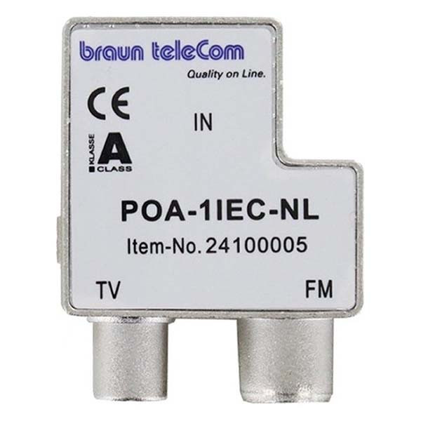 Braun Telecom KabelKeur Coax splitter - Braun Telecom (TV/Radio) 99900910 POA1IEC-NL C030408005 - 1