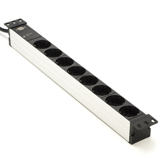 Brennenstuhl 19-inch stekkerdoos | Brennenstuhl | 2 meter (8-voudig, 1U, Overspanningsbeveiliging, Aluminium) 1390007308 K060401131 - 1