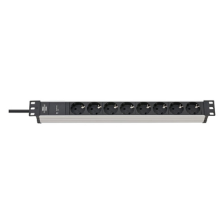 Brennenstuhl 19-inch stekkerdoos | Brennenstuhl | 2 meter (8-voudig, 1U, Overspanningsbeveiliging, Aluminium) 1390007308 K060401131 - 2