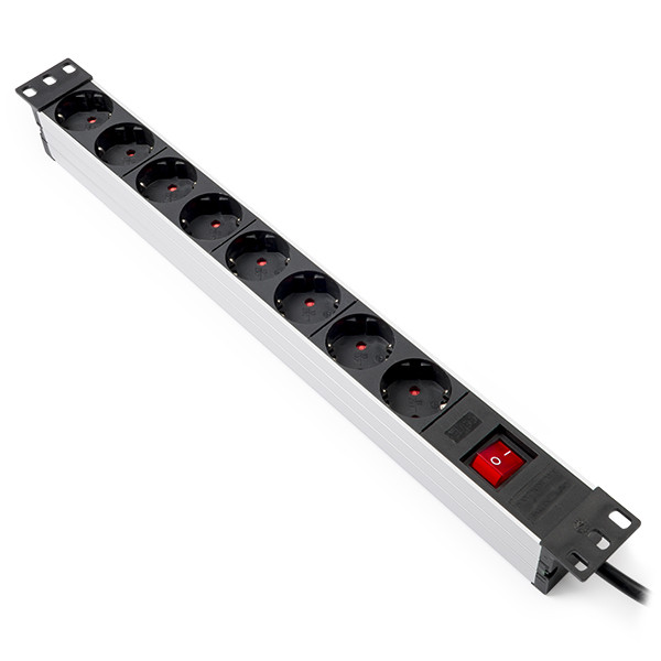 Brennenstuhl 19-inch stekkerdoos | Brennenstuhl | 2 meter (8-voudig, 1U, Schakelaar, Aluminium) 1390007018 A010813801 - 1