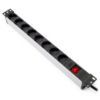 Brennenstuhl 19-inch stekkerdoos | Brennenstuhl | 2 meter (8-voudig, 1U, Schakelaar, Aluminium) 1390007018 A010813801 - 1