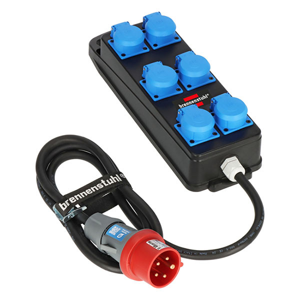 Brennenstuhl CEE stekkerdoos | Brennenstuhl | 2 meter (16A, 230V, 6-voudig, CEE mannelijk, IP44) 1151480010 K120300130 - 1