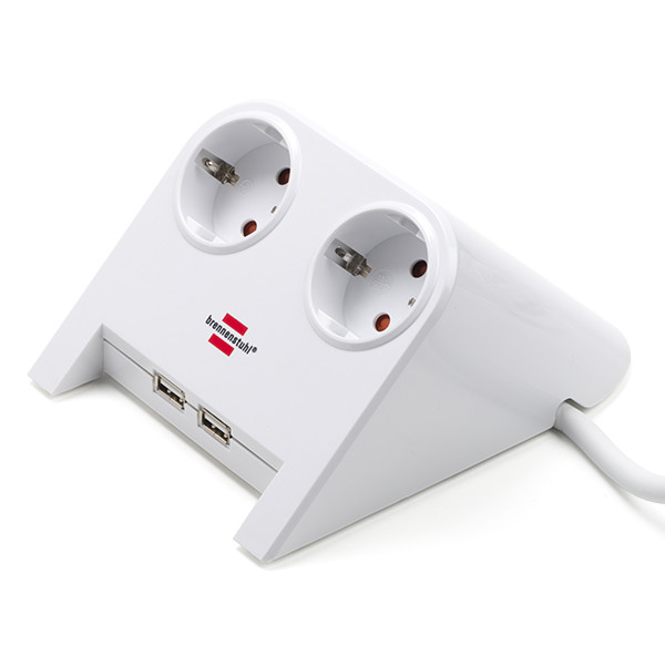 Brennenstuhl Desktop stekkerdoos | Brennenstuhl | 1.8 meter (2-voudig, 2 USB poorten, Wit) 1153520222 K010813606 - 1