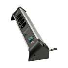 Brennenstuhl Desktop stekkerdoos | Brennenstuhl | 1.8 meter (4-voudig, 2 USB poorten, Overspanningsbeveiliging, Schakelaar, Aluminium) 1391010620 C060401139 - 4