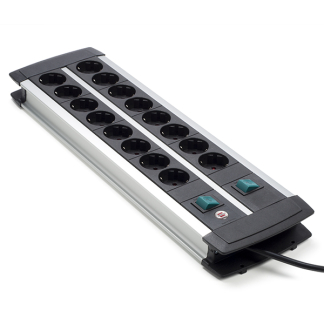 Brennenstuhl Duo Stekkerdoos 16-voudig | Brennenstuhl | 3 meter (Schakelbaar per 8, Aluminium) 1391000916 K120300068 - 1