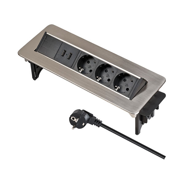 Brennenstuhl Inbouw bureau stopcontact | Brennenstuhl | 2 meter (3-voudig, 2 USB poorten, Inklapbaar) 1396200113 B120300094 - 4