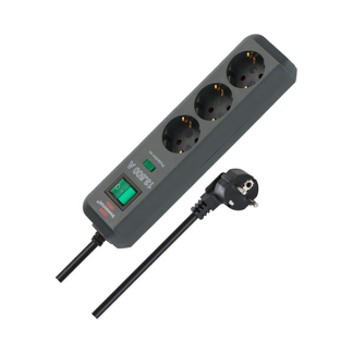 Brennenstuhl Stekkerdoos 3-voudig | Brennenstuhl | 1.5 meter (Overspanningsbeveiliging, 13.500 A, Schakelaar, Zwart) 1158810315 K060401101 - 2