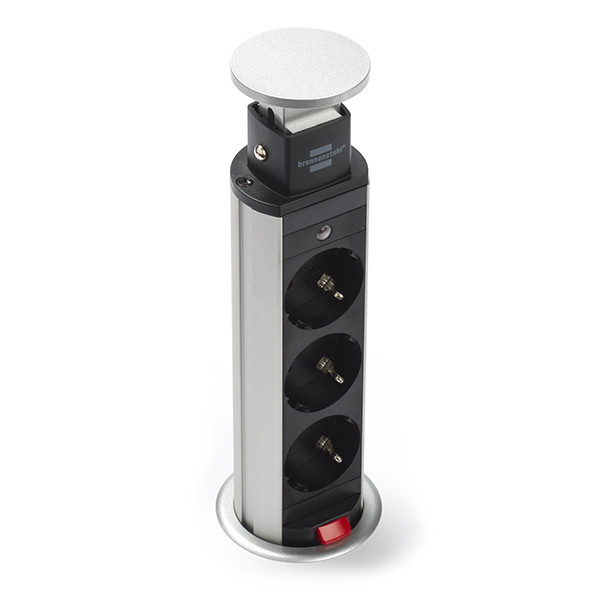 Brennenstuhl Stekkerdoos 3-voudig | Brennenstuhl | 2 meter (Bureau stopcontact inbouw, Aluminium) 1396200003 K010813012 - 1