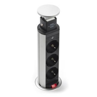 Brennenstuhl Stekkerdoos 3-voudig | Brennenstuhl | 2 meter (Bureau stopcontact inbouw, Aluminium) 1396200003 K010813012 - 1