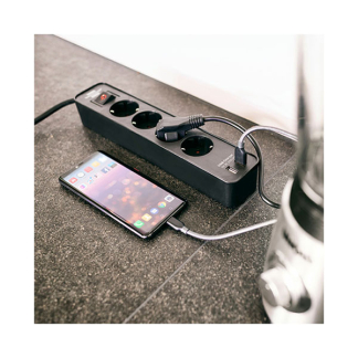 Brennenstuhl Stekkerdoos 4-voudig | Brennenstuhl | 1.5 meter (2 USB poorten, Schakelaar, Zwart) 1153240006 K120300085 - 6