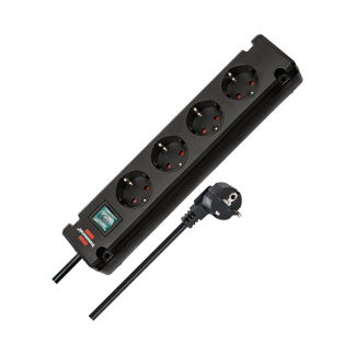 Brennenstuhl Stekkerdoos 4-voudig | Brennenstuhl | 1.5 meter (Schakelaar, Kindveilig, Wandmontage, Zwart) 1150650114 K120601122 - 2