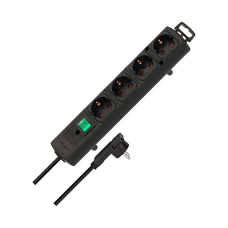 Brennenstuhl Stekkerdoos 4-voudig | Brennenstuhl | 2 meter (Schakelaar, Ruimtebesparende stekker, Zwart) 1153100100 K010813116 - 2