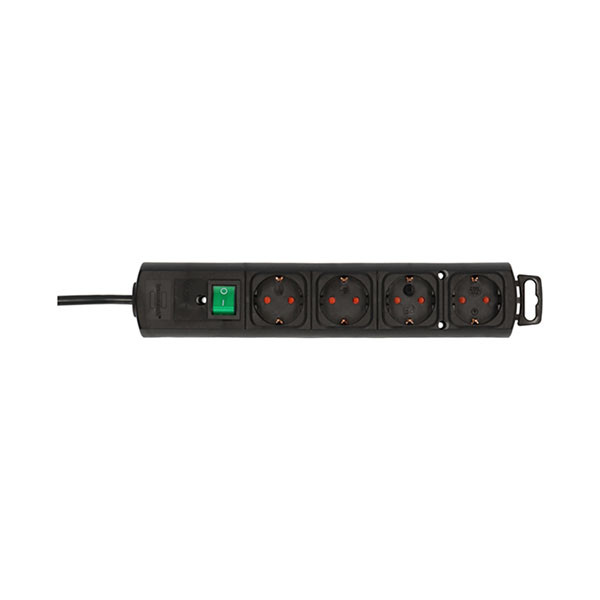 Brennenstuhl Stekkerdoos 4-voudig | Brennenstuhl | 2 meter (Schakelaar, Ruimtebesparende stekker, Zwart) 1153100100 K010813116 - 3