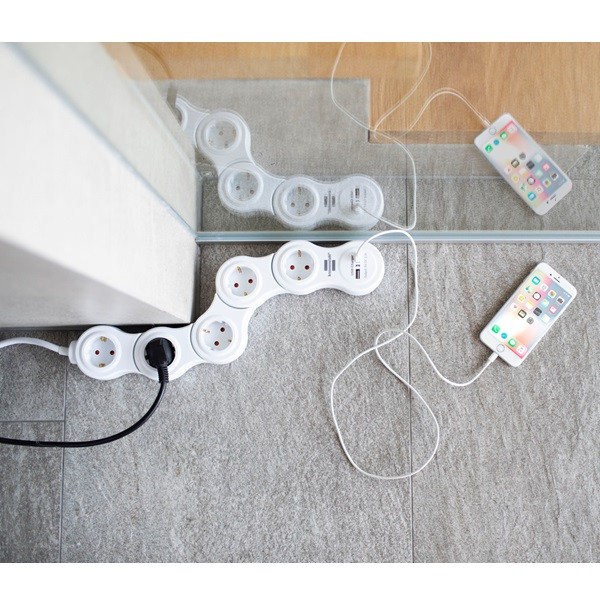 Brennenstuhl Stekkerdoos 5-voudig | Brennenstuhl | 1.4 meter (2 USB poorten, Flexibel) 1155350210 K120300090 - 5