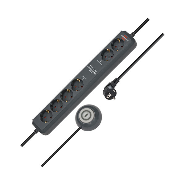 Brennenstuhl Stekkerdoos 6-voudig | Brennenstuhl | 1.5 meter (Voetschakelaar, 4x schakelbaar, Antraciet) 1159560516 K010813320 - 2