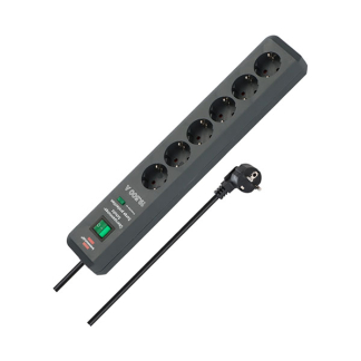 Brennenstuhl Stekkerdoos 6-voudig | Brennenstuhl | 2 meter (Overspanningsbeveiliging, 19.500 A, Schakelaar) 1159540366 K060401107 - 2