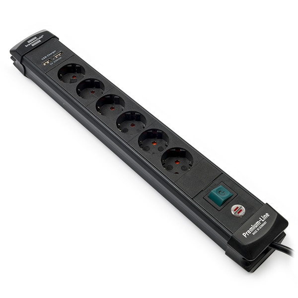 Brennenstuhl Stekkerdoos 6-voudig | Brennenstuhl | 3 meter (2 USB poorten, Schakelaar) 1951160601 K010813310 - 1