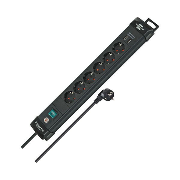 Brennenstuhl Stekkerdoos 6-voudig | Brennenstuhl | 3 meter (2 USB poorten, Schakelaar) 1951160602 K170202710 - 2