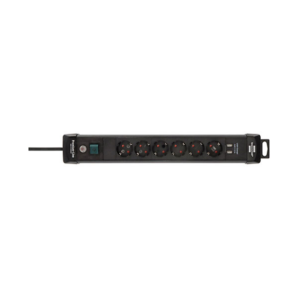 Brennenstuhl Stekkerdoos 6-voudig | Brennenstuhl | 3 meter (2 USB poorten, Schakelaar) 1951160602 K170202710 - 3