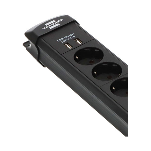 Brennenstuhl Stekkerdoos 6-voudig | Brennenstuhl | 3 meter (2 USB poorten, Schakelaar) 1951160602 K170202710 - 6