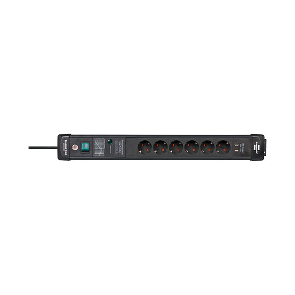 Brennenstuhl Stekkerdoos 6-voudig | Brennenstuhl | 3 meter (Overspanningsbeveiliging, 60.000 A, Schakelaar, 2 USB poorten, Aluminium) 1951160606 K060401149 - 3