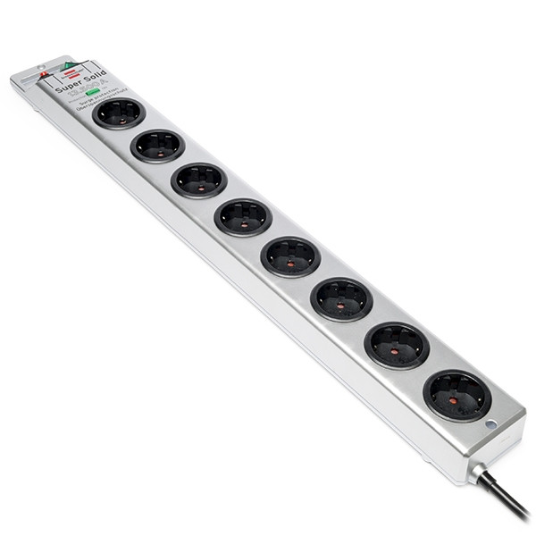 Brennenstuhl Stekkerdoos 8-voudig | Brennenstuhl | 2.5 meter (Overspanningsbeveiliging, 13.500 A, Zilver) 1153340318 K010813410 - 1