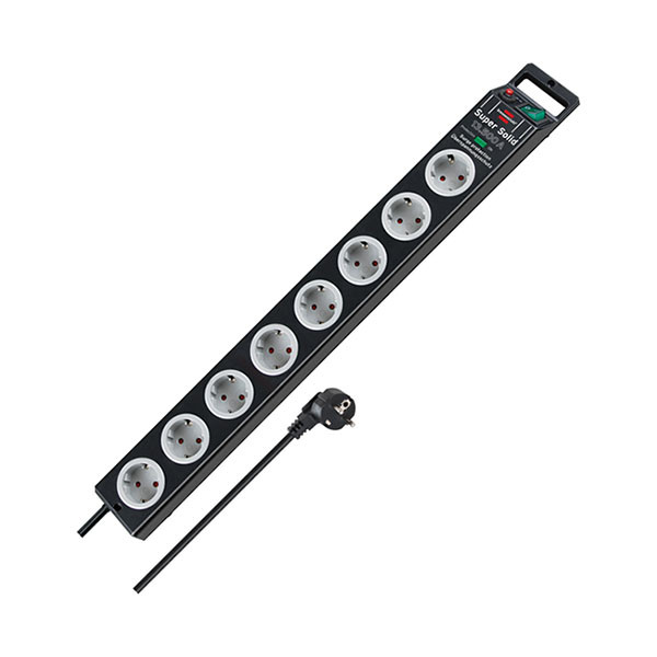 Brennenstuhl Stekkerdoos 8-voudig | Brennenstuhl | 2.5 meter (Overspanningsbeveiliging, 13.500 A, Zwart) 1153380318 K010813411 - 2