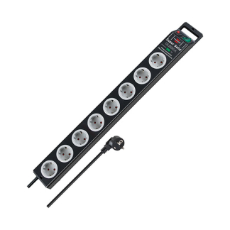 Brennenstuhl Stekkerdoos 8-voudig | Brennenstuhl | 2.5 meter (Overspanningsbeveiliging, 13.500 A, Zwart) 1153380318 K010813411 - 2