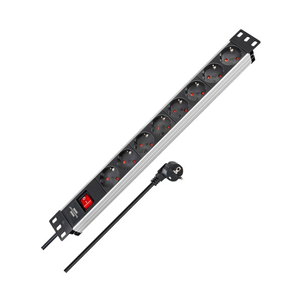 Brennenstuhl Stekkerdoos 8-voudig | Brennenstuhl | 2 meter (19 inch, 1U, Schakelaar, Aluminium) 1390007018 K010813801 - 2