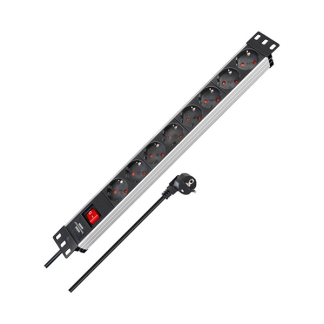 Brennenstuhl Stekkerdoos 8-voudig | Brennenstuhl | 2 meter (19 inch, 1U, Schakelaar, Aluminium) 1390007018 K010813801 - 2