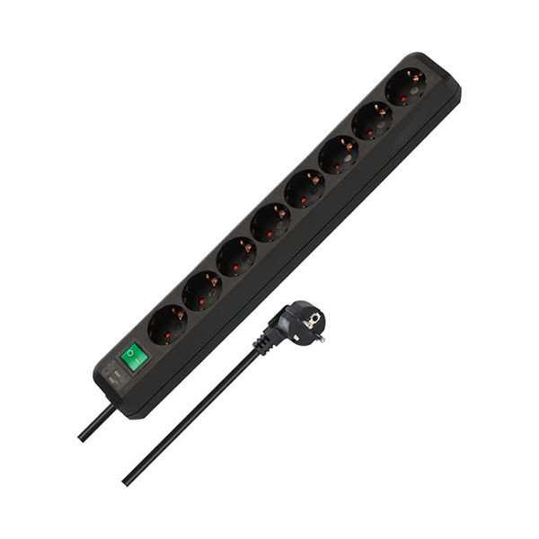 Brennenstuhl Stekkerdoos 8-voudig | Brennenstuhl | 3 meter (Schakelaar, Zwart) 1159300018 K010813400 - 2
