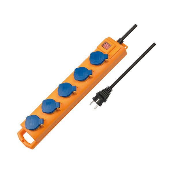 Brennenstuhl Stekkerdoos bouwplaats | Brennenstuhl | 2 meter (5-voudig, IP54, Schakelaar) 1159900205 A010813206 - 2