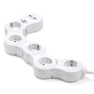 Brennenstuhl Stekkerdoos met USB | Brennenstuhl | 1.4 meter (5-voudig, 2x USB A, Flexibel) 1155350210 A120300090